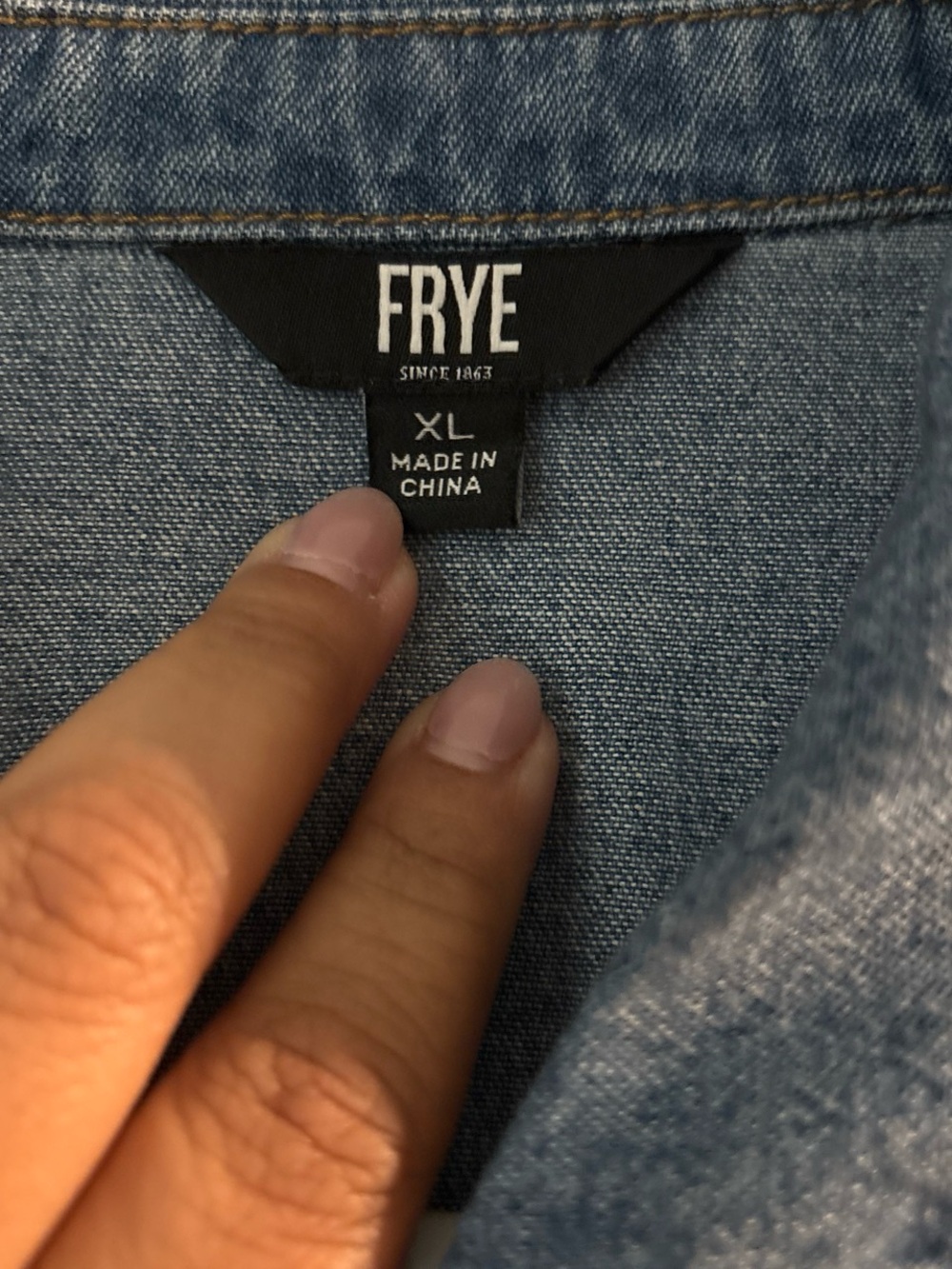 Frye Denim Button-Up in Light Blue - Picture 3 of 3